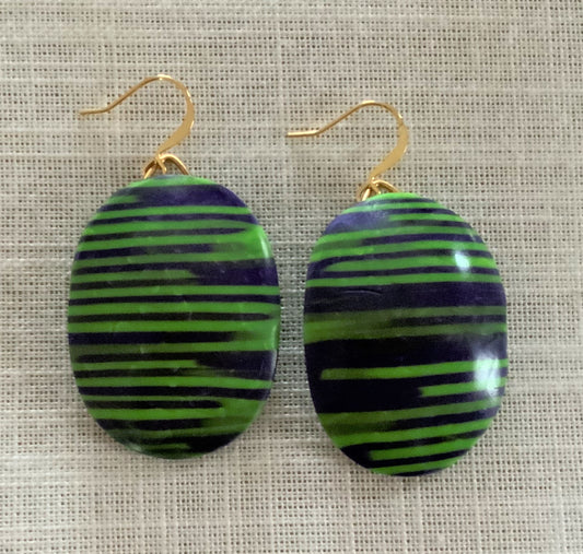 Green and Violet Oval Stripe