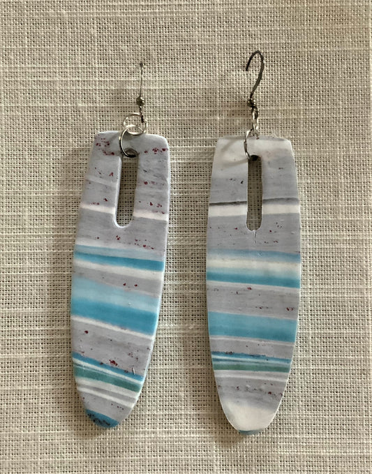 Gray, Turquoise and White Long Shields