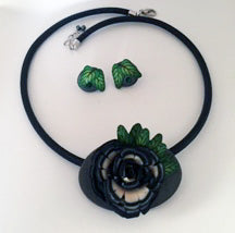 Polymer Clay Flower Design Necklace Set