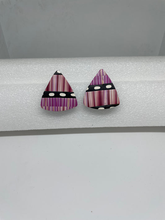 DOTS - Magenta & Pink Triangle Earrings